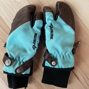 Celtic mittens with finger, split finger mitten, claw mitten